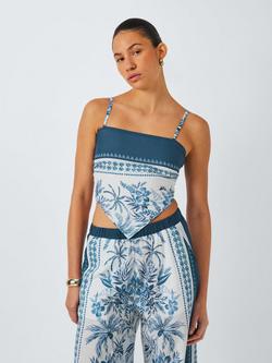 AND/OR Amalfi Scarf Top containing TENCEL™ Modal, Blue/White