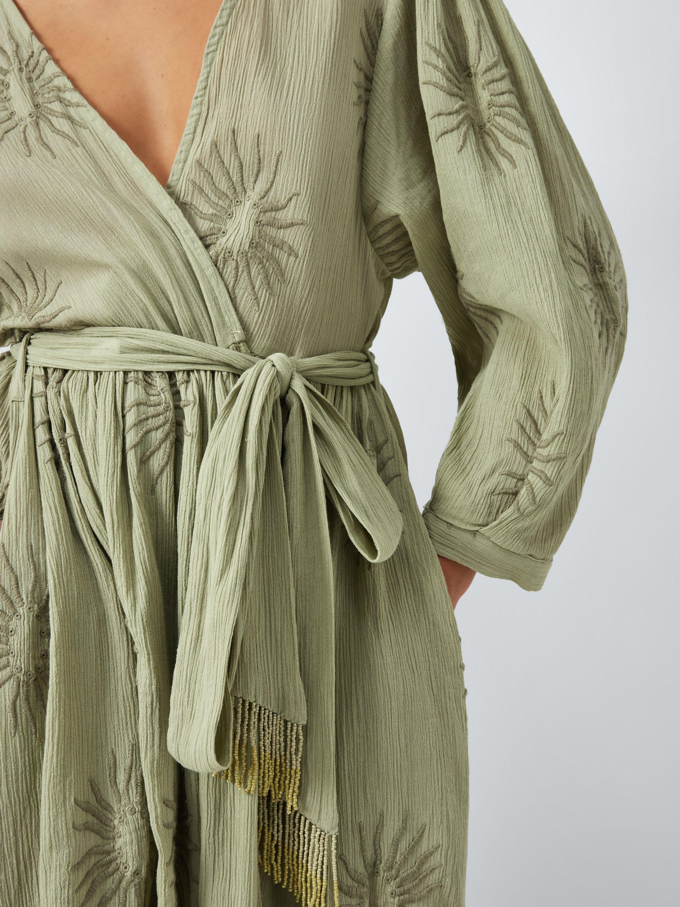 Product image 6 of 6, which shows John Lewis Sundaze Beach Robe, Green, S