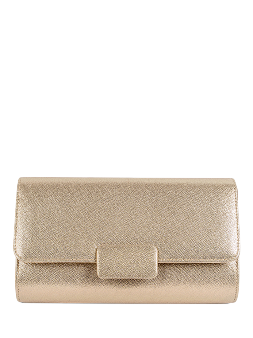 Product image 1 of 3, which shows Paradox London Dinah Glitter Flapover Clutch, Champagne