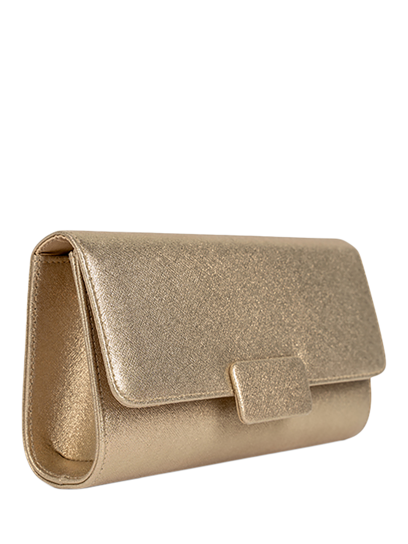 Product image 2 of 3, which shows Paradox London Dinah Glitter Flapover Clutch, Champagne