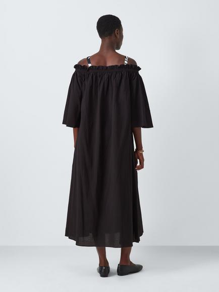 John Lewis Bardot Organic Cotton Maxi Beach Dress - view 2, Black