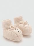 Mango Chunky Ribbed Rabbit Socks, Pastel Brown