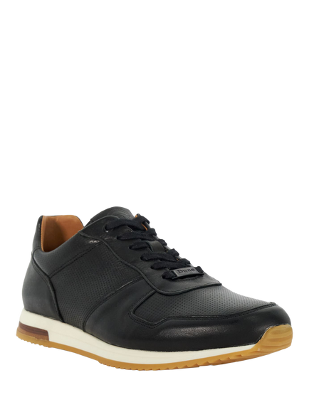 Dune London Trilogy Wide Fit Leather Trainers - view 2, Black