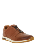 Dune London Trilogy Leather Trainers, Tan