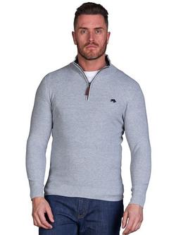 Raging Bull Quarter-Zip Sweater, Grey Marl, Grey Marl