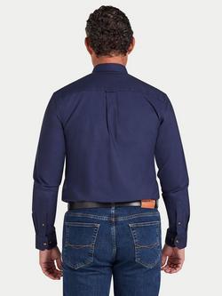 Raging Bull Cotton Regular Fit Long Sleeve Oxford Shirt - view 2, Navy
