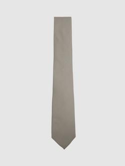 Reiss Ceremony Silk Blend Textured Tie, Light Sage, Light Sage