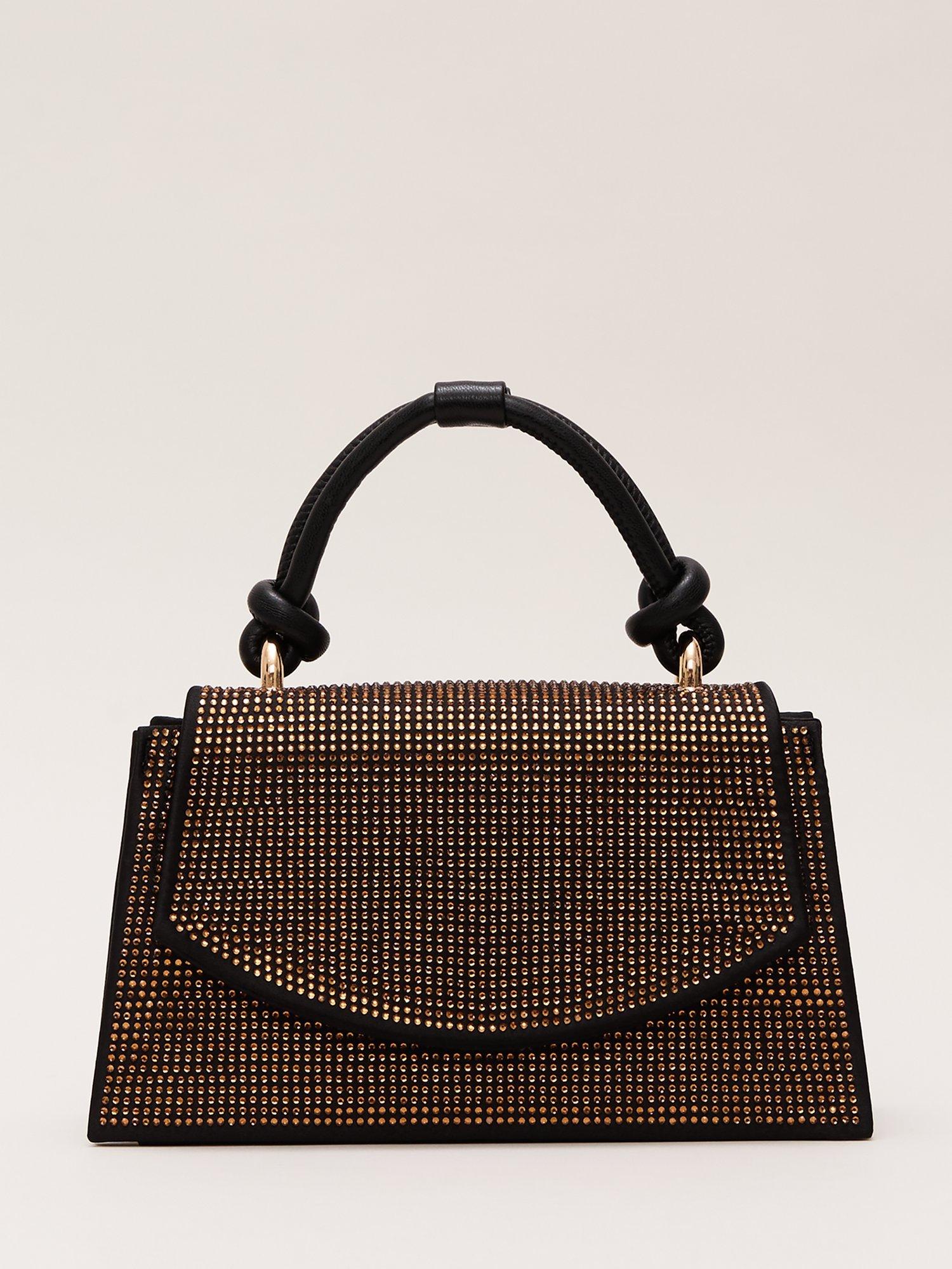 Product image 1 of 8, which shows Phase Eight Studded Mini Tote Bag, Gold
