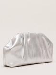 Phase Eight Metallic Leather Clutch Bag, Silver