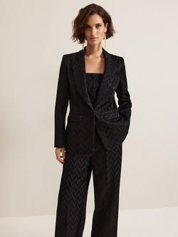 Phase Eight Adalynn Zig Zag Jacket, Black, Black