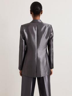 Phase Eight Sade Metallic Jacket, Gunmetal - view 2, Gunmetal