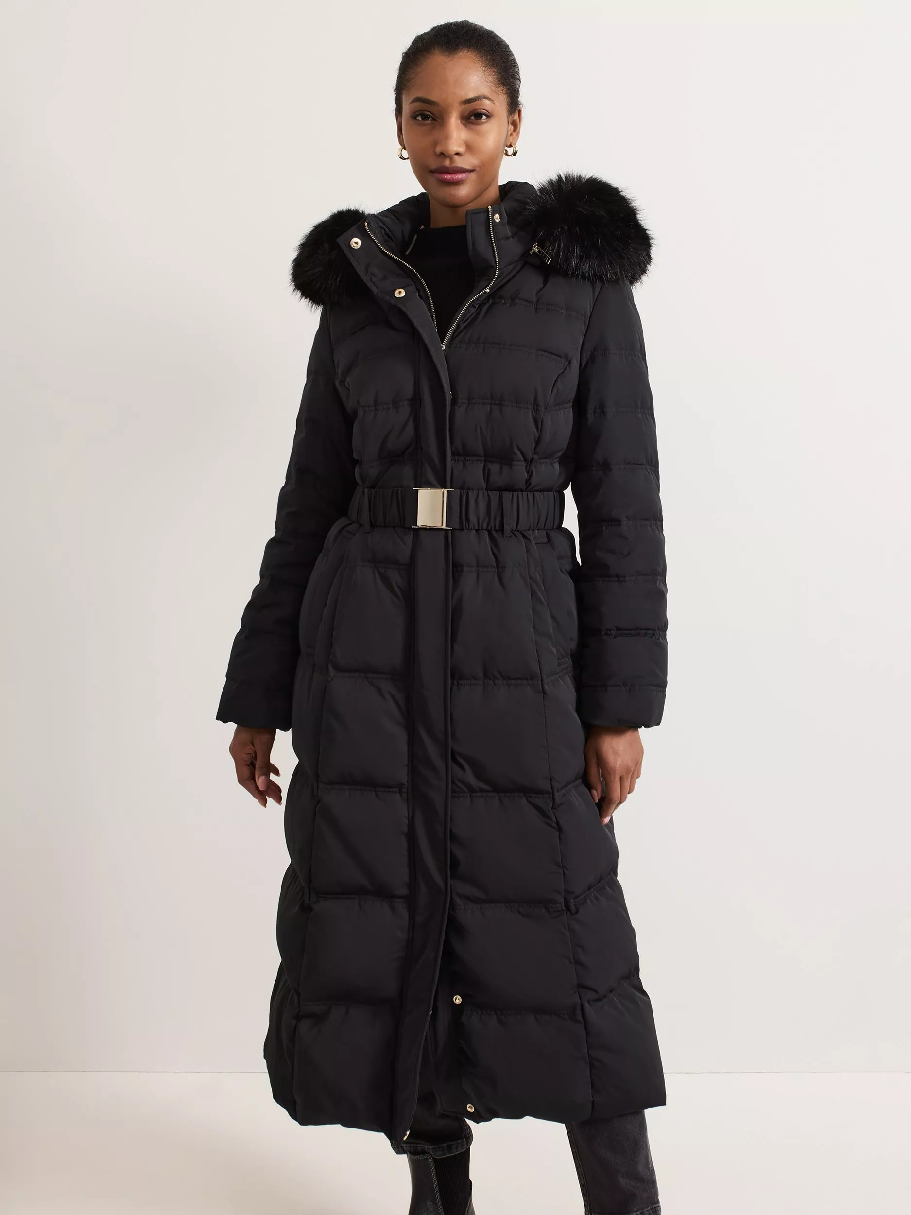 Puffy black coat womens best sale