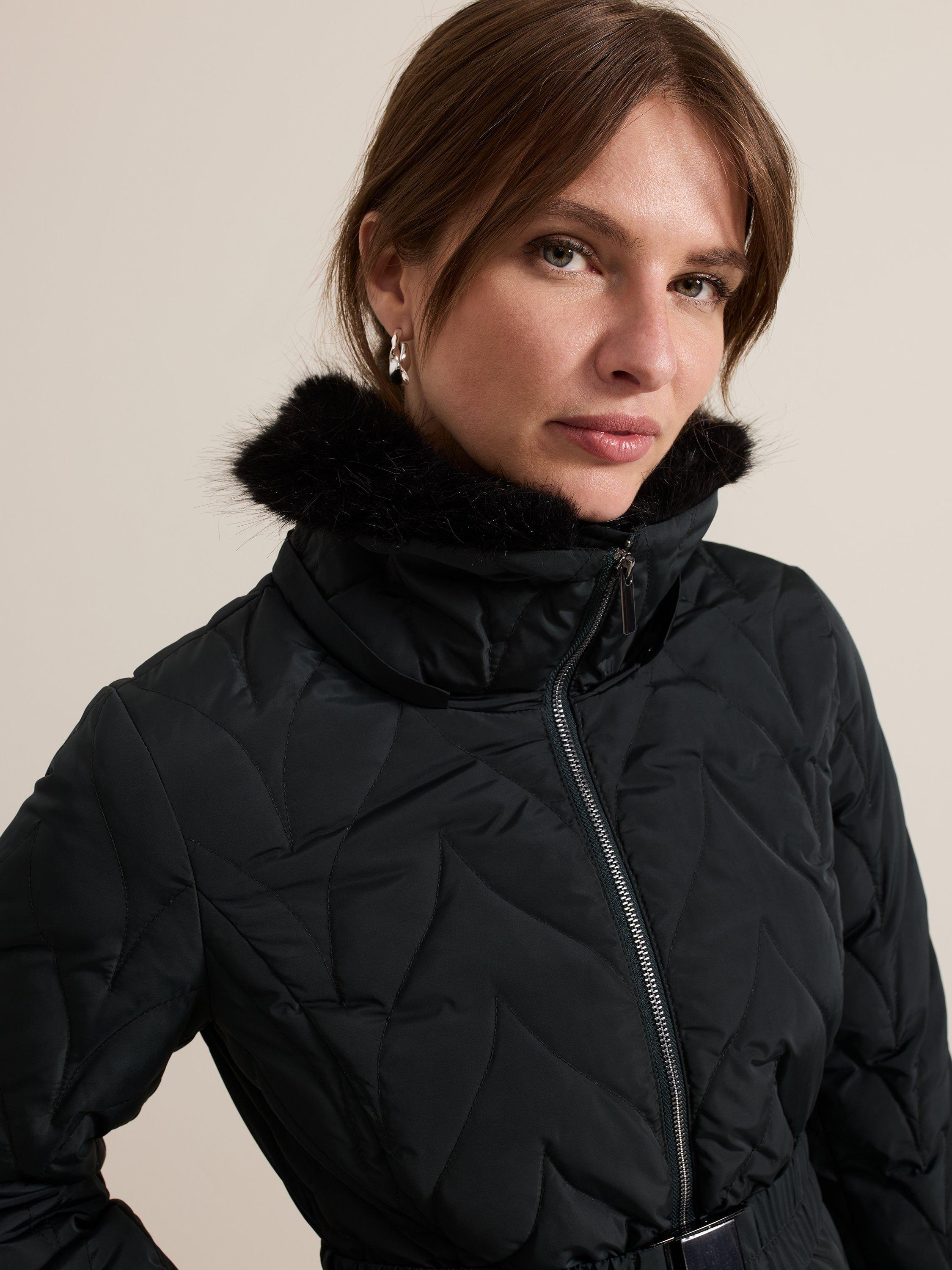 Phase Eight Petite Hollie Puffer Coat Dark Grey
