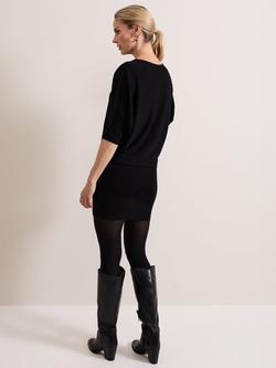 Phase Eight Becca Batwing Dress, Black - view 2, Black