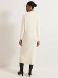 Phase Eight Cadie Cable Knit Midi Dress, Winter White