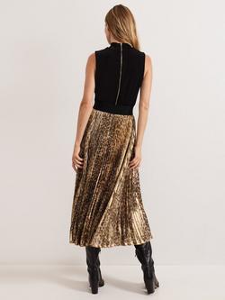 Phase Eight Meloni Jersey Dress, Black/Multi - view 2, Black/Multi