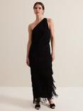 Phase Eight Petite Otto Fringe Tassel Maxi Dress, Black