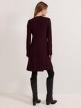 Phase Eight Romy Knit Mini Dress, Burgundy