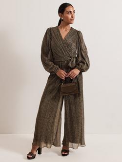 Phase Eight Petite Alli Wrap Jumpsuit, Gold, Gold