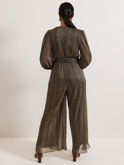 Phase Eight Petite Alli Wrap Jumpsuit, Gold - view 2, Gold