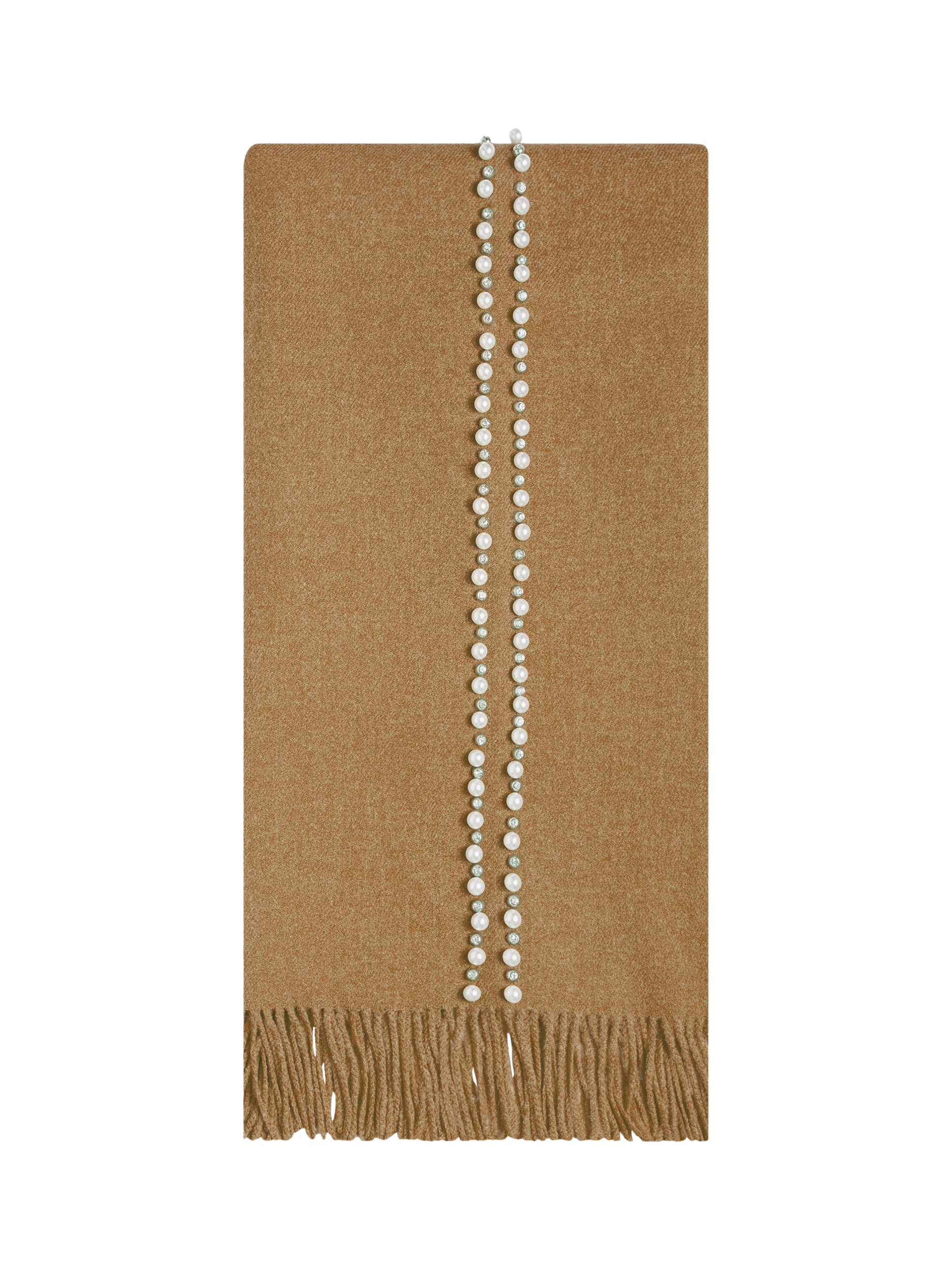 Product image 1 of 3, which shows James Lakeland Pearl Detail Scarf, Camel, One Size