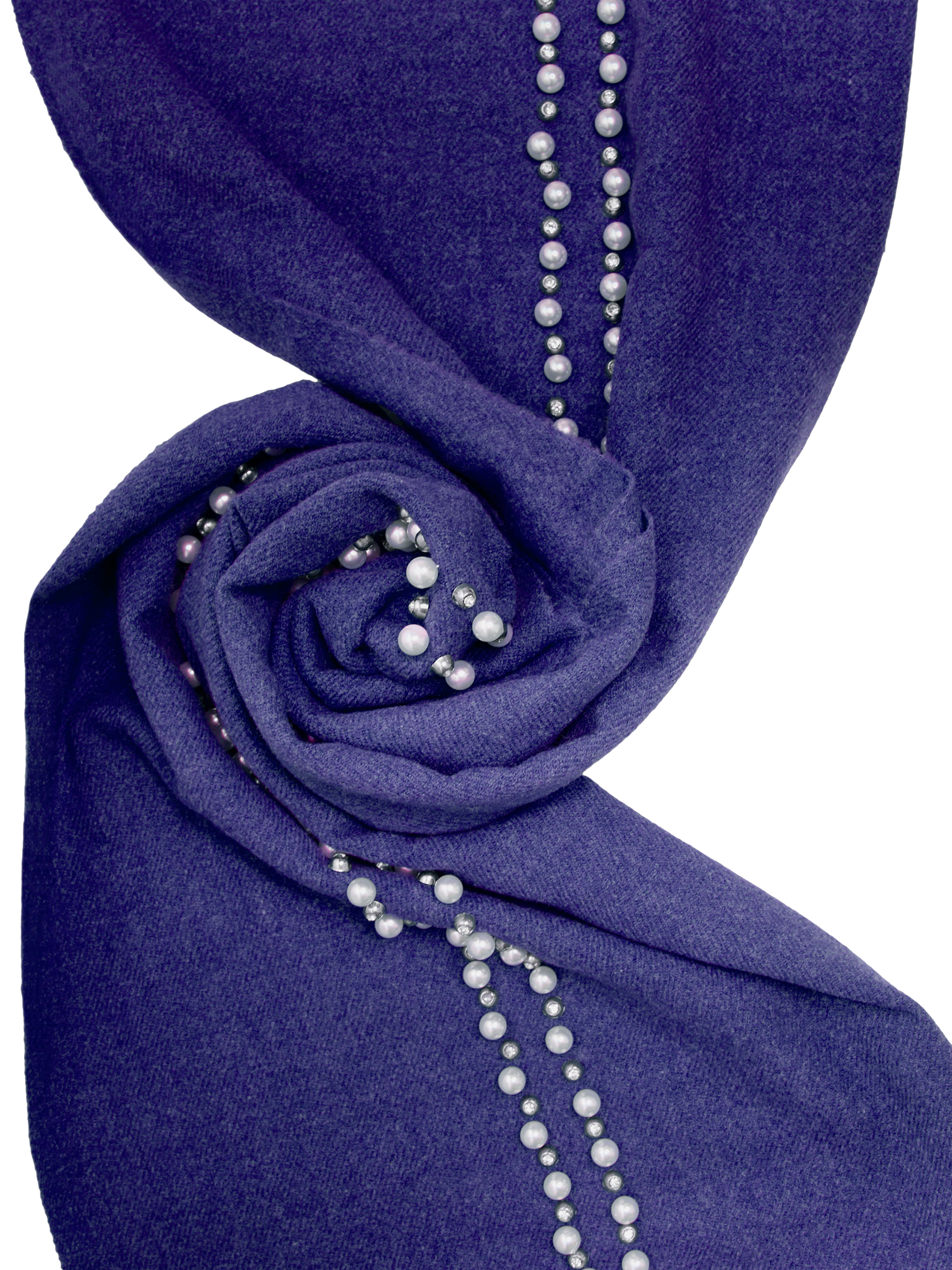 Product image 3 of 4, which shows James Lakeland Pearl Detail Scarf, Navy, One Size
