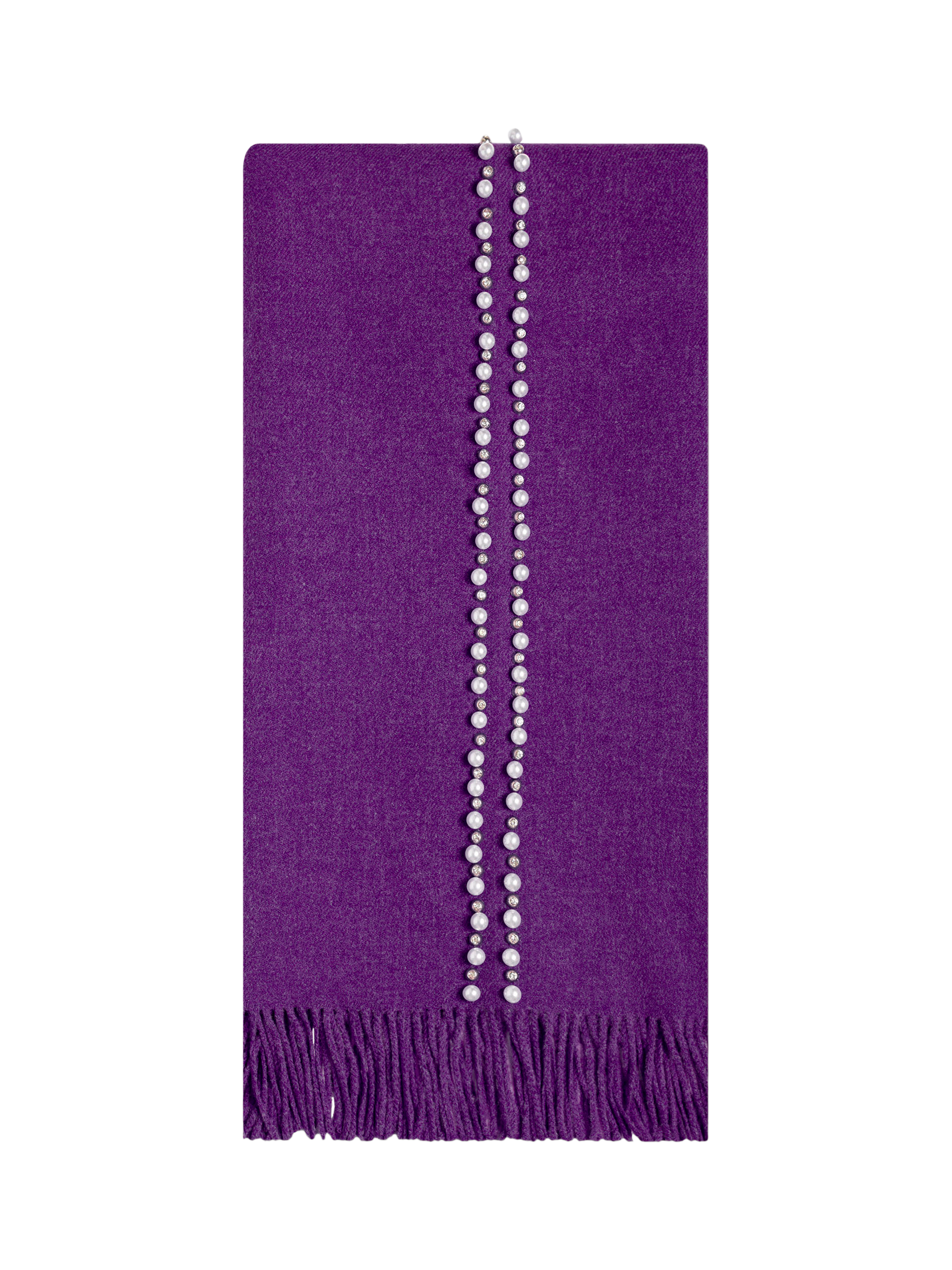 Product image 1 of 4, which shows James Lakeland Pearl Detail Scarf, Purple, One Size
