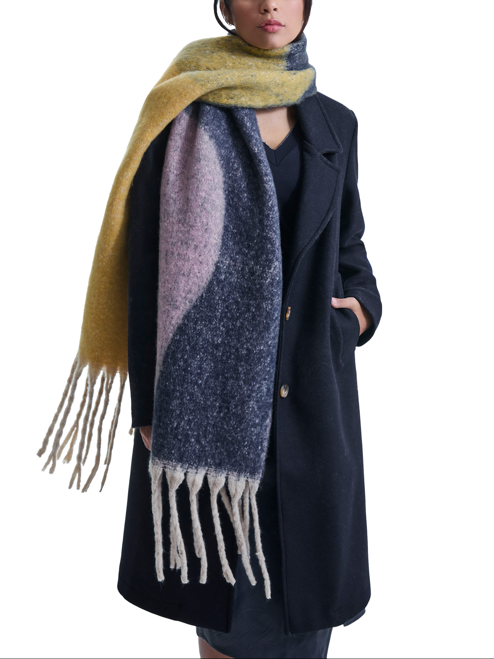 Product image 4 of 4, which shows James Lakeland Wave Detail Scarf, Pink, One Size
