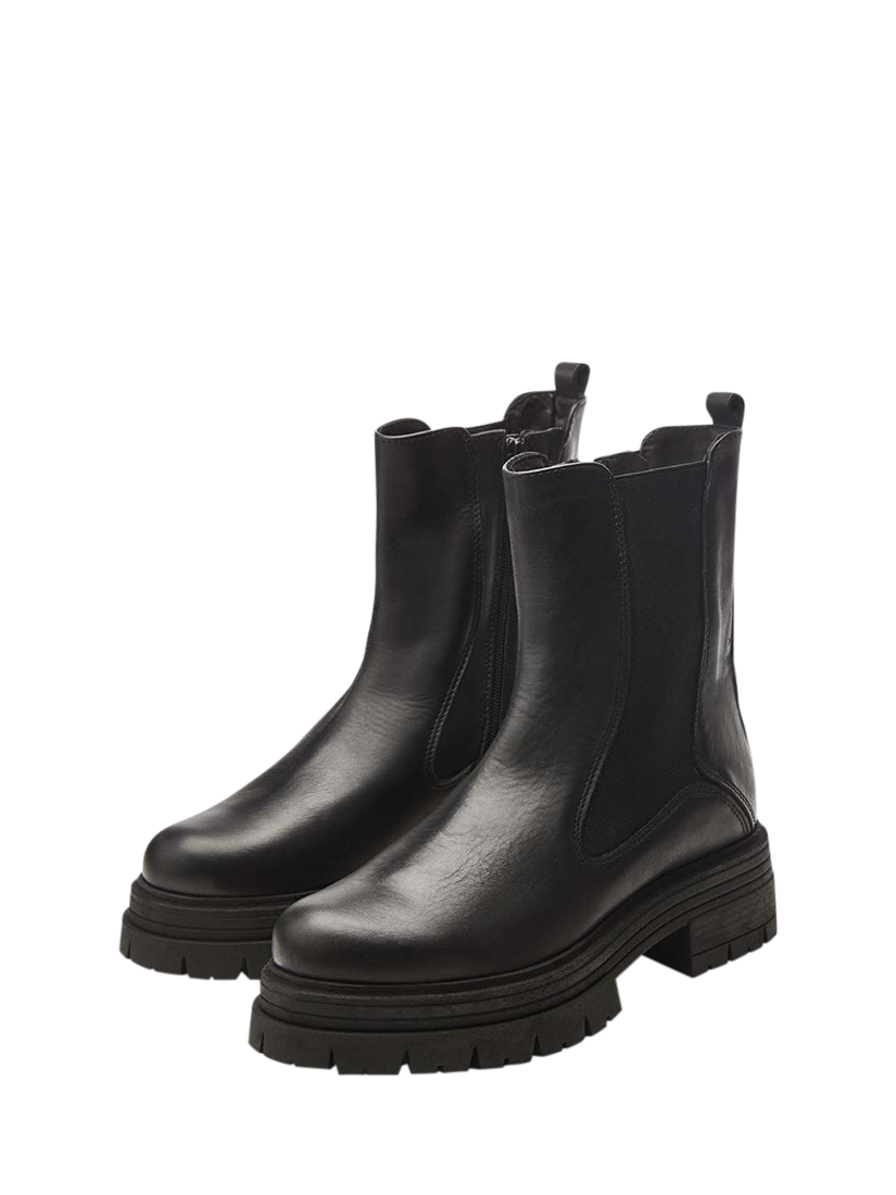 Product image 3 of 5, which shows Moda in Pelle Amalee Leather Chunky Chelsea Boots, Black, 3
