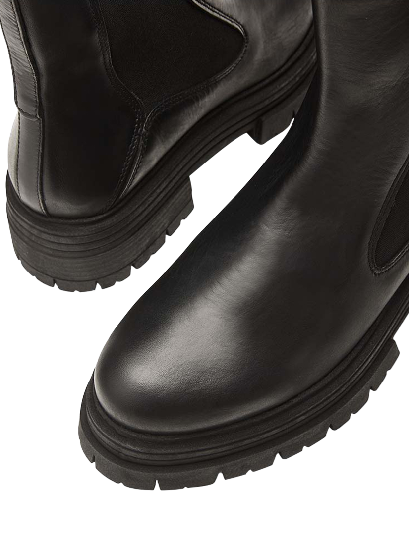Product image 5 of 5, which shows Moda in Pelle Amalee Leather Chunky Chelsea Boots, Black, 3