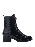 Moda in Pelle Bezzie Patent Leather Lace-Up Boots, Black