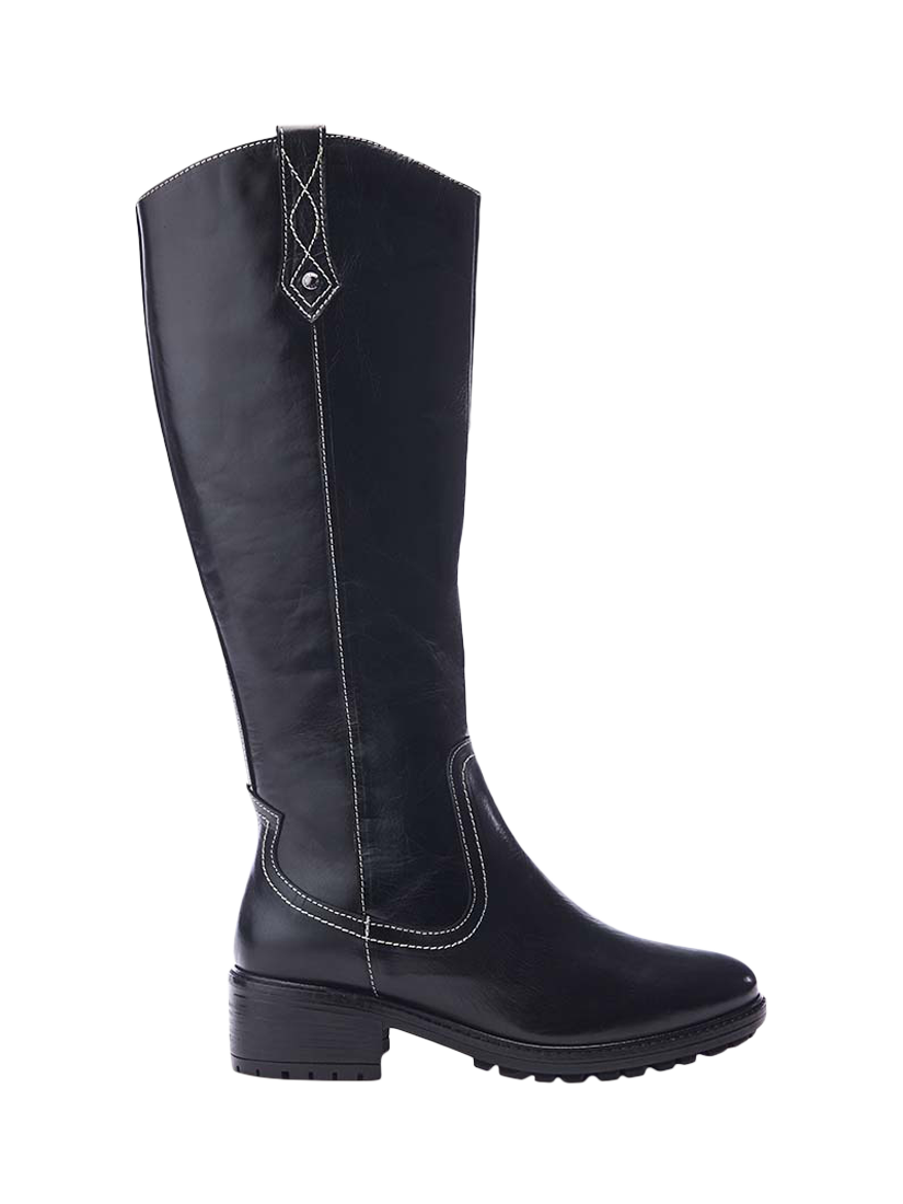 Product image 1 of 4, which shows Moda in Pelle Hazay Leather Boots, Black, 3