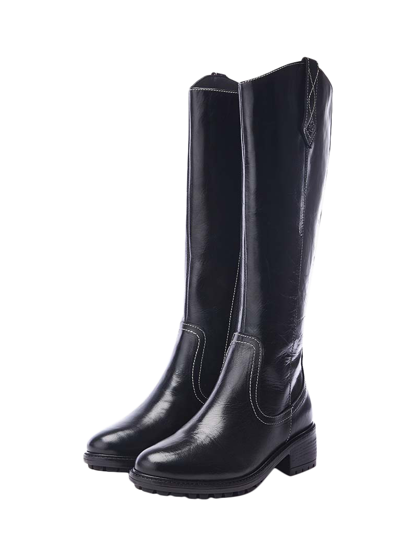 Product image 2 of 4, which shows Moda in Pelle Hazay Leather Boots, Black, 3