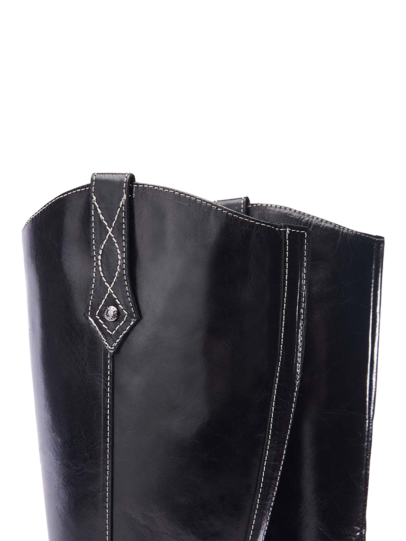 Product image 4 of 4, which shows Moda in Pelle Hazay Leather Boots, Black, 3