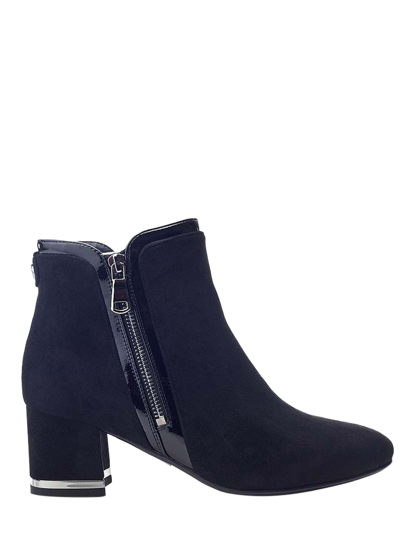 Moda in Pelle Peggi Faux Fur Lined Block Heeled Ankle Boots, Black