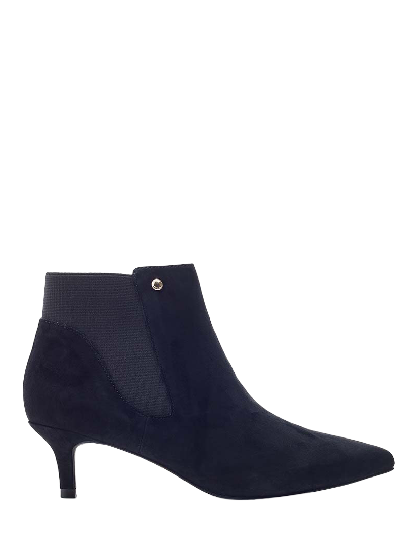 Moda In Pelle Qute Suede Kitten Heel Chelsea Boots, Black