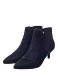 Moda In Pelle Qute Suede Kitten Heel Chelsea Boots, Black