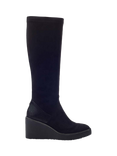 Moda in Pelle Sallie Alcantara Wedge Heel Knee High Boots, Black