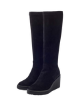 Moda in Pelle Sallie Alcantara Wedge Heel Knee High Boots, Black