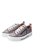 Moda in Pelle Filician Leather Flatform Trainers, Off Grey