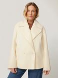 Jigsaw Double Faced Short Wool Rich Coat, Ivory