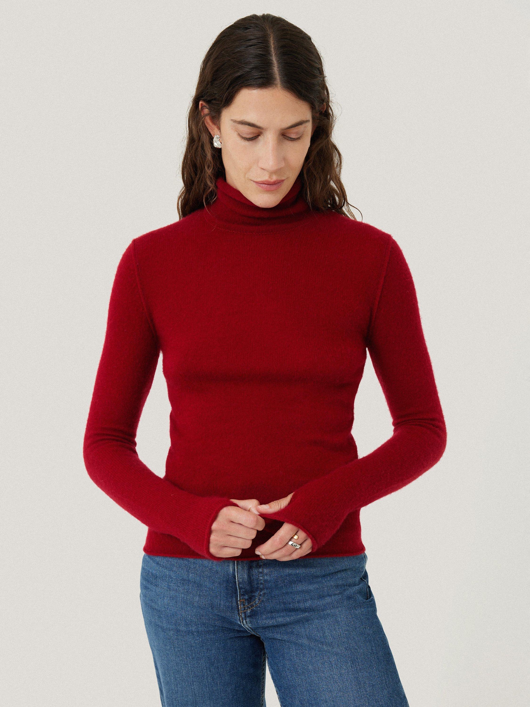 Jigsaw Cloud Cashmere Polo Jumper Red
