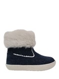 ToeZone Kids' Freya Shimmer Suede Fur Boots, Navy