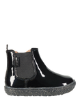 ToeZone Kids' Harlow Patent Leather Boots, Black