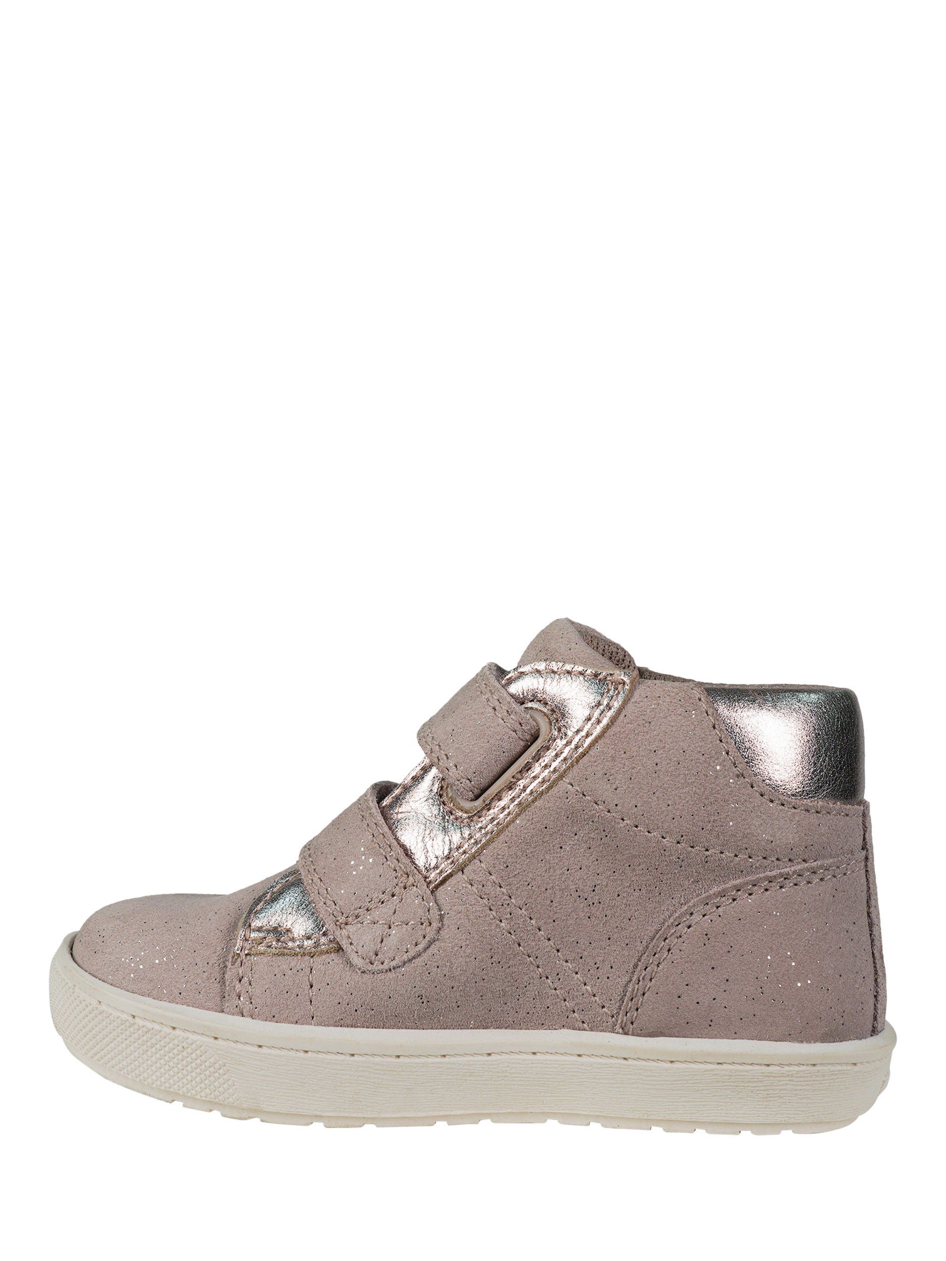 Product image 3 of 6, which shows ToeZone Kids' Layla Suede Shimmer Riptape Boots, Pink, 4 Jnr