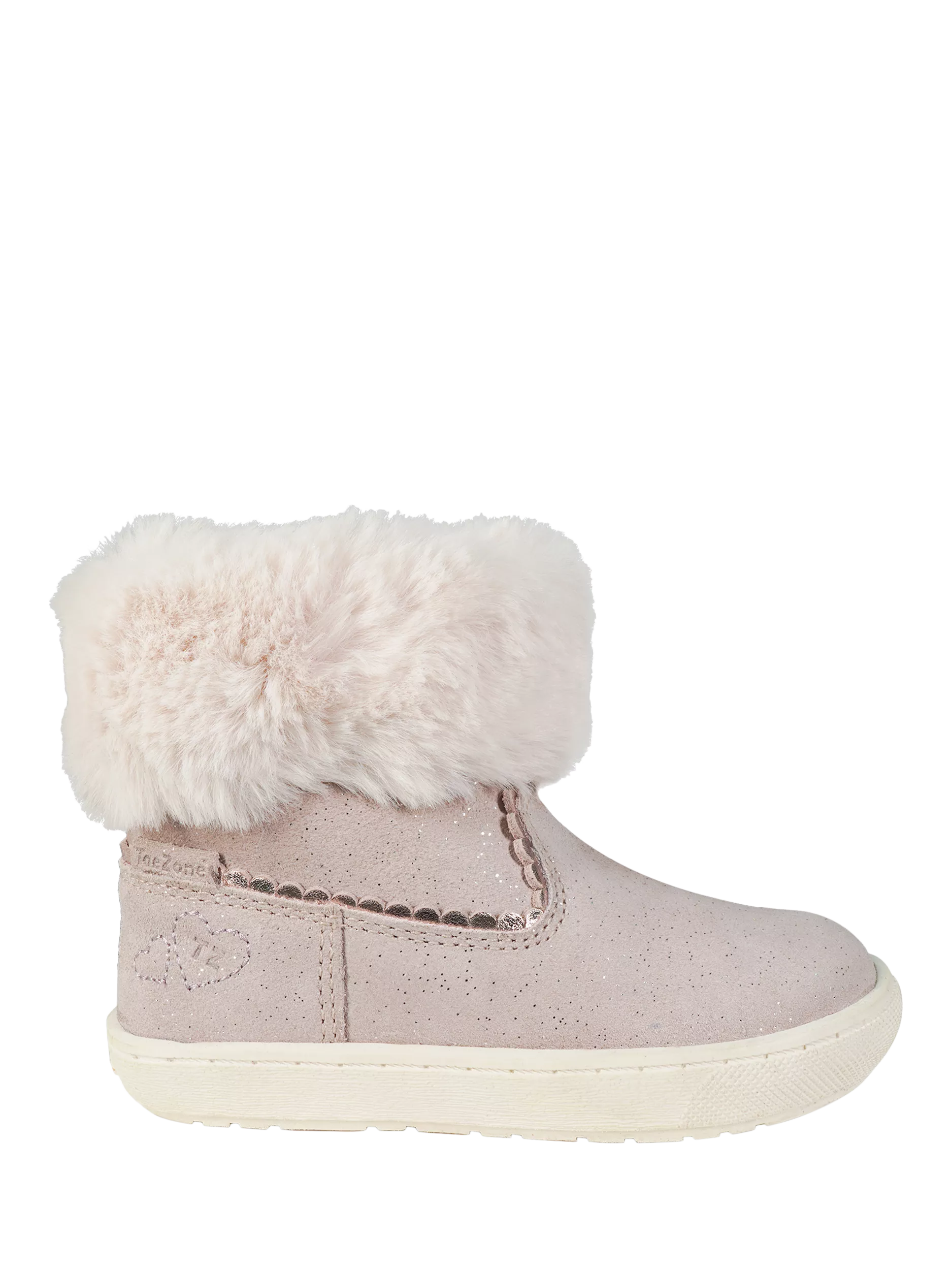 ToeZone Kids Vienna Suede Shimmer Fur Boots Pink