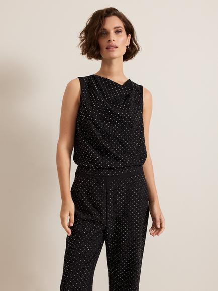 Phase Eight Ottie Stud Top, Black, Black