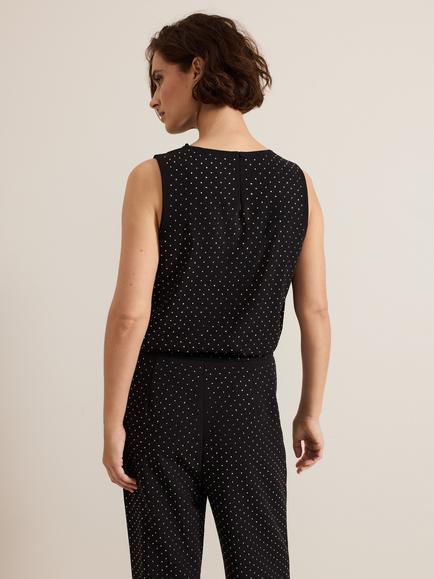 Phase Eight Ottie Stud Top, Black - view 2, Black