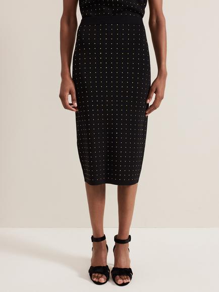 Phase Eight Kendall Stud Skirt, Black, Black