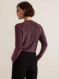 Phase Eight Stella Shimmer Top, Burgundy